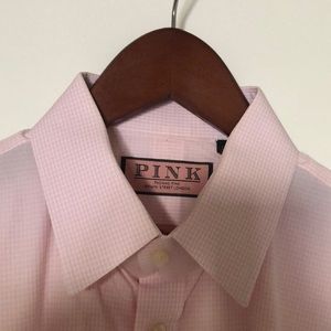 Thomas Pink Dress Shirt. Super Slim Stretch